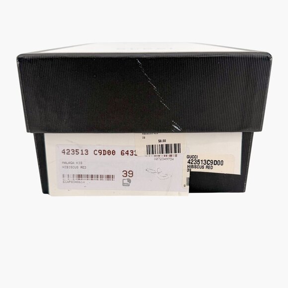 Gucci Princetown Red Leather Horsebit Loafer Mules Flat Shoes Size 39 US 9 Women - Picture 15 of 15